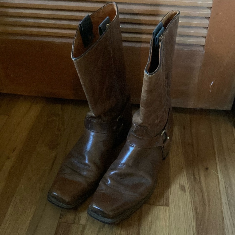 Vintage Brown Harness boots, size 14 narrow
